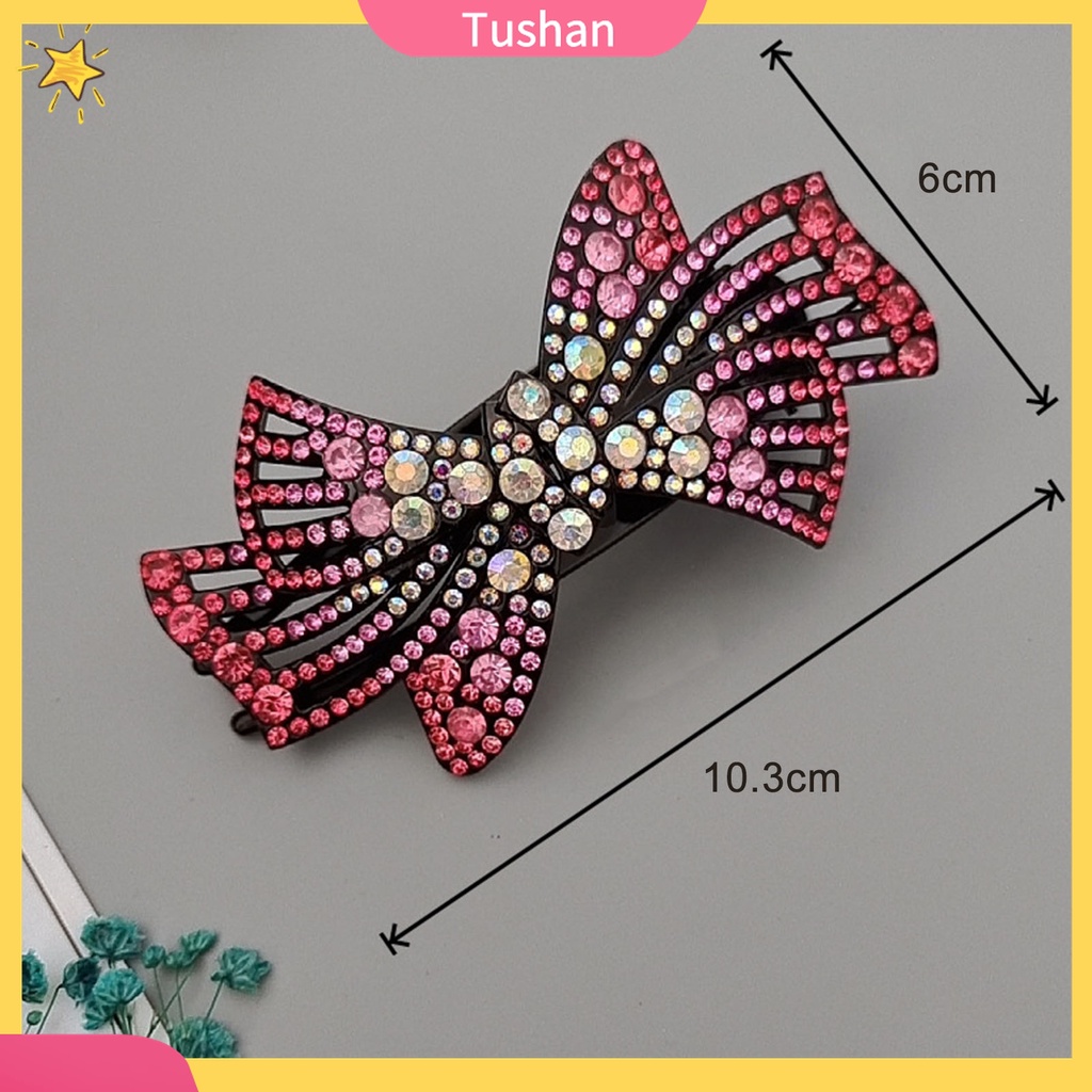 Kẹp Tóc Hình Nơ Đính Đá Lấp Lánh