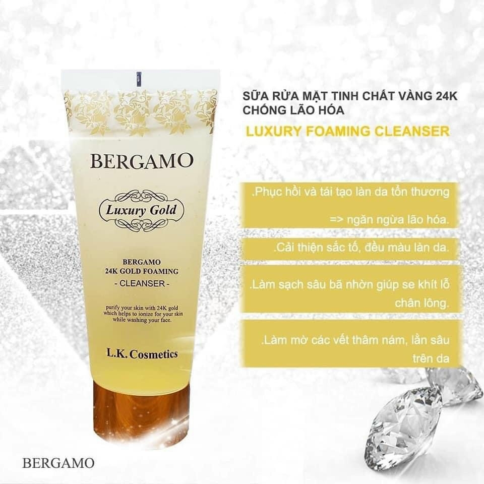 🌟 Sữa Rửa Mặt Bergamo Brightening Foaming Cleanser Dạng Gel 150ml * Mỹ phẩm CH T1T