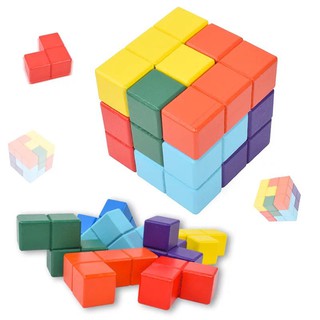 Đồ Chơi Gỗ - Xếp Hình Khối Vuông Rubic - Phát Triển Tư Duy Logic Cho Trẻ