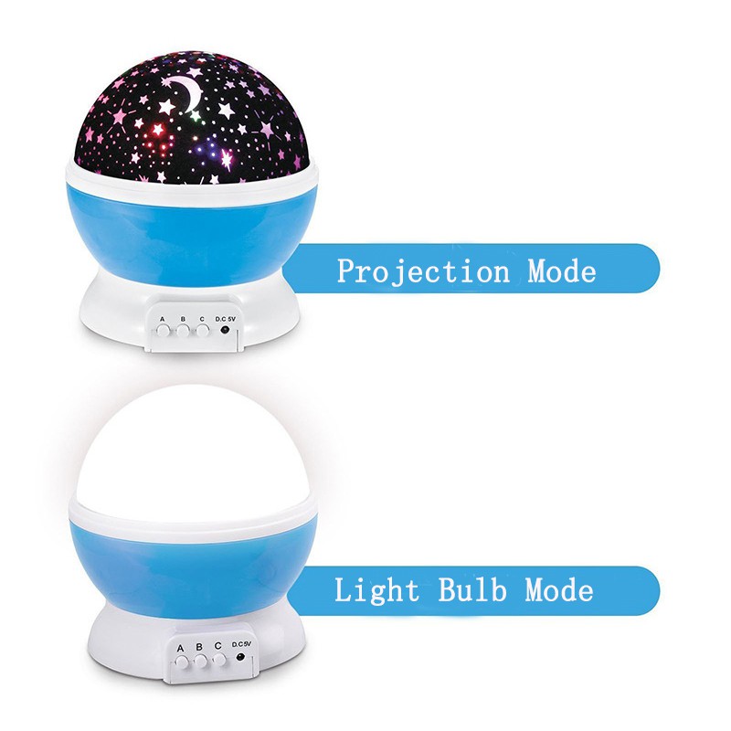 Đèn ngủ LED chiếu hình bầu trời sao chạy pin cho phòng ngủ trẻ em