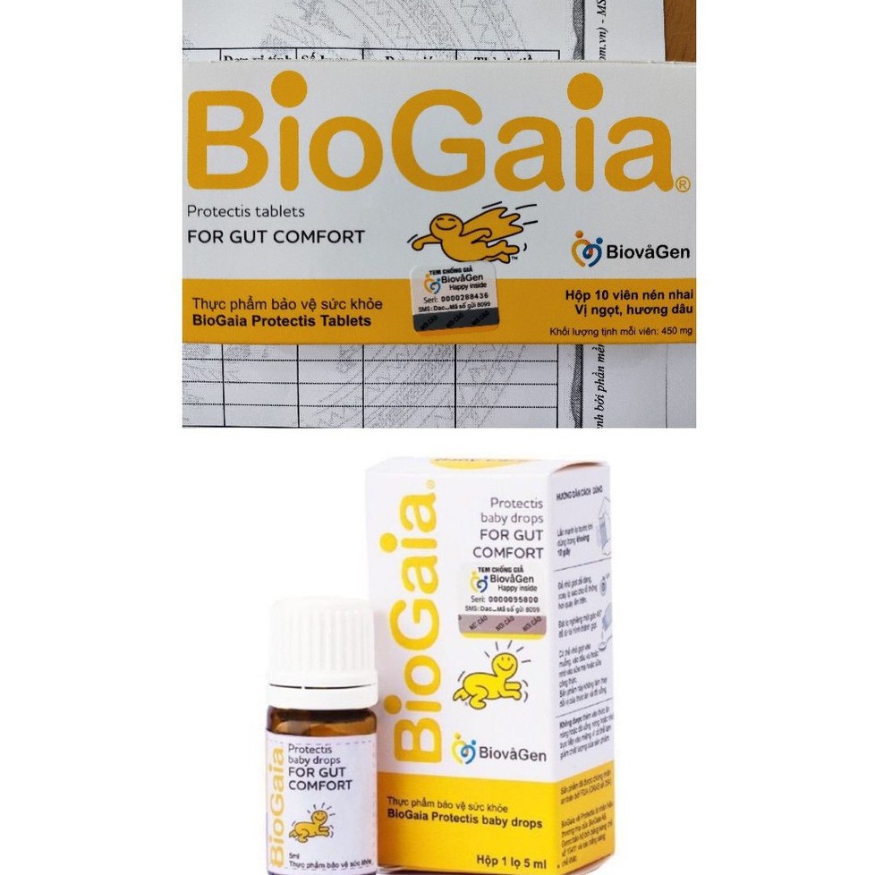 [GIÁ GỐC] Men Vi Sinh Biogaia Protectis Baby Drops Men Uống 5ml, Hộp 10 Viên Nhai