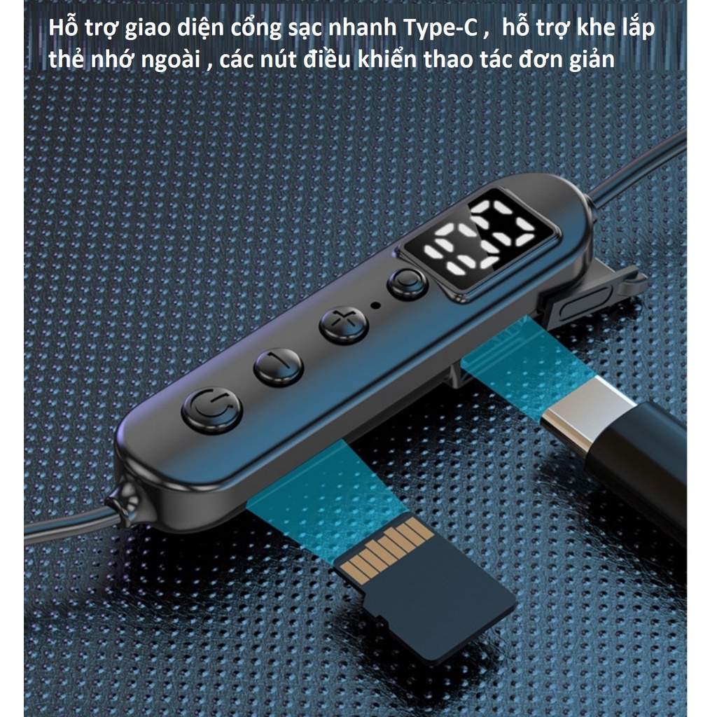 Nghe Nhạc Lên Đến 300 Giờ, Tai Nghe Bluetooth 5.3  N10 Pin  3000mAh , Màn Hình Led Hiển Thị % Pin , Có Khe Lắp Thẻ Nhớ .