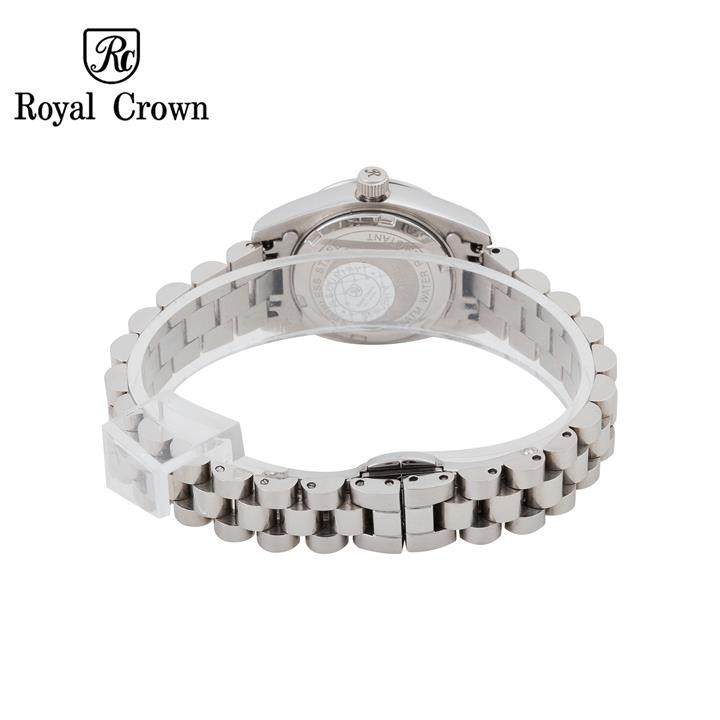 Đồng hồ nữ chính hãng Royal Crown 8706L-SS-BD ( Dây thép vỏ trắng mặt đen )