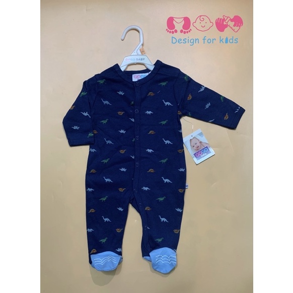 Sleepsuit hãng Gogo Baby vải cotton mềm mỏng bộ body dài tay liền tất cho bé trai và bé gái