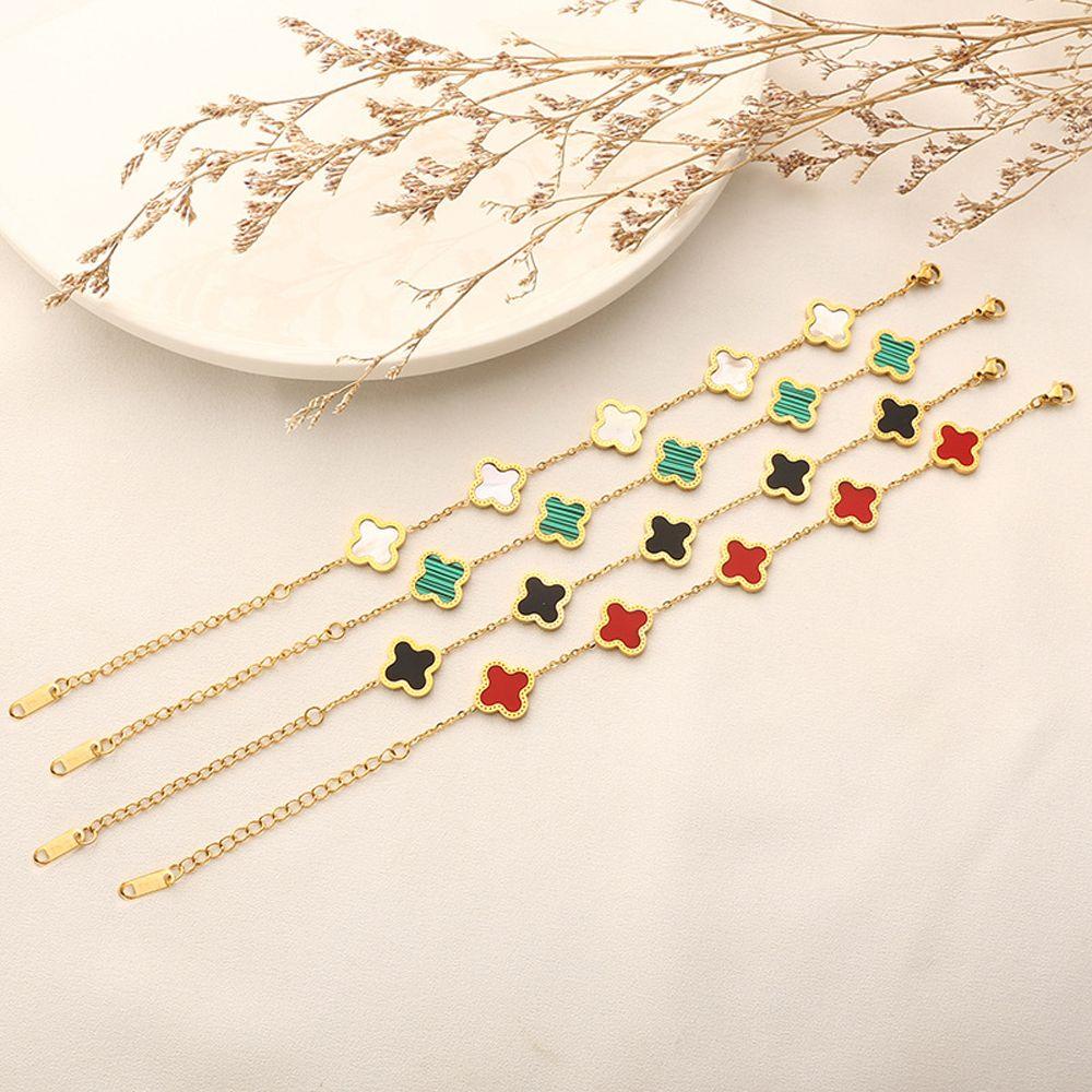 Vòng Tay Cỏ Ba Lá May Mắn Dễ Thương Có Thể Điều Chỉnh Phong Cách Hàn Quốc