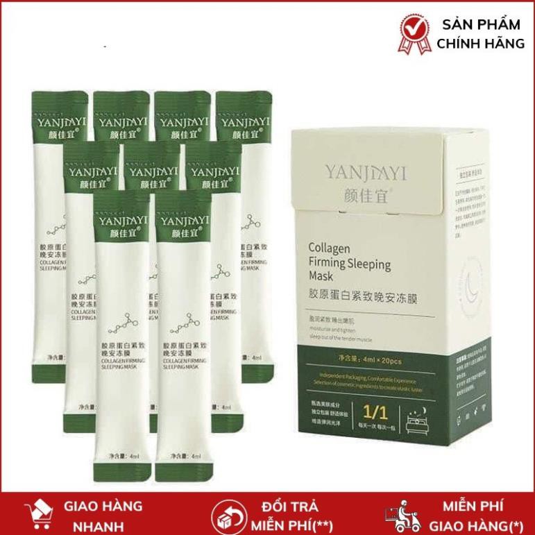 Mặt nạ ngủ thạch Collagen YANJIAYI giúp nâng cơ mặt bổ sung collagen Hộp 20 mặt nạ