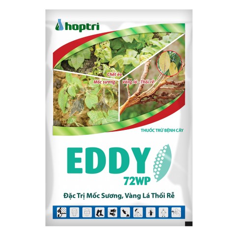 Thuốc trừ bệnh đặc trị mốc sương, vàng lá thối rễ Eddy 72WP gói 50gr