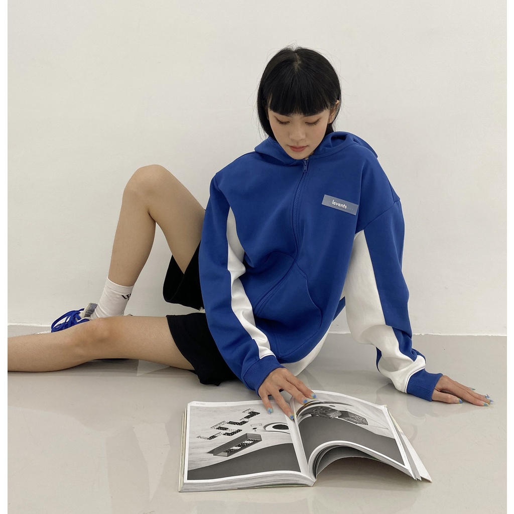 Áo hoodie zipper LEVENTS Basic/ Blue