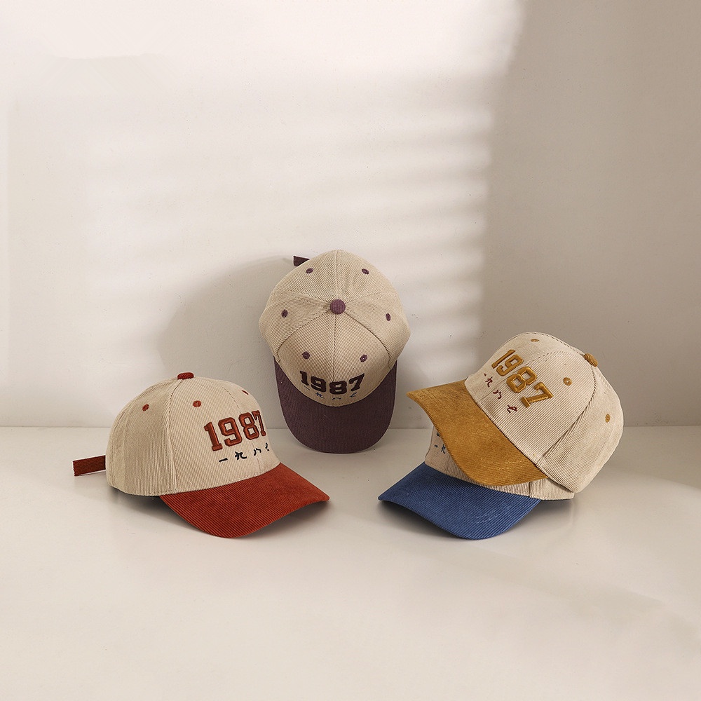 Mũ Lưỡi Trai Thêu Số 1987 Thiết Kế Mới Năng Động Thời Trang Dành Cho Bé