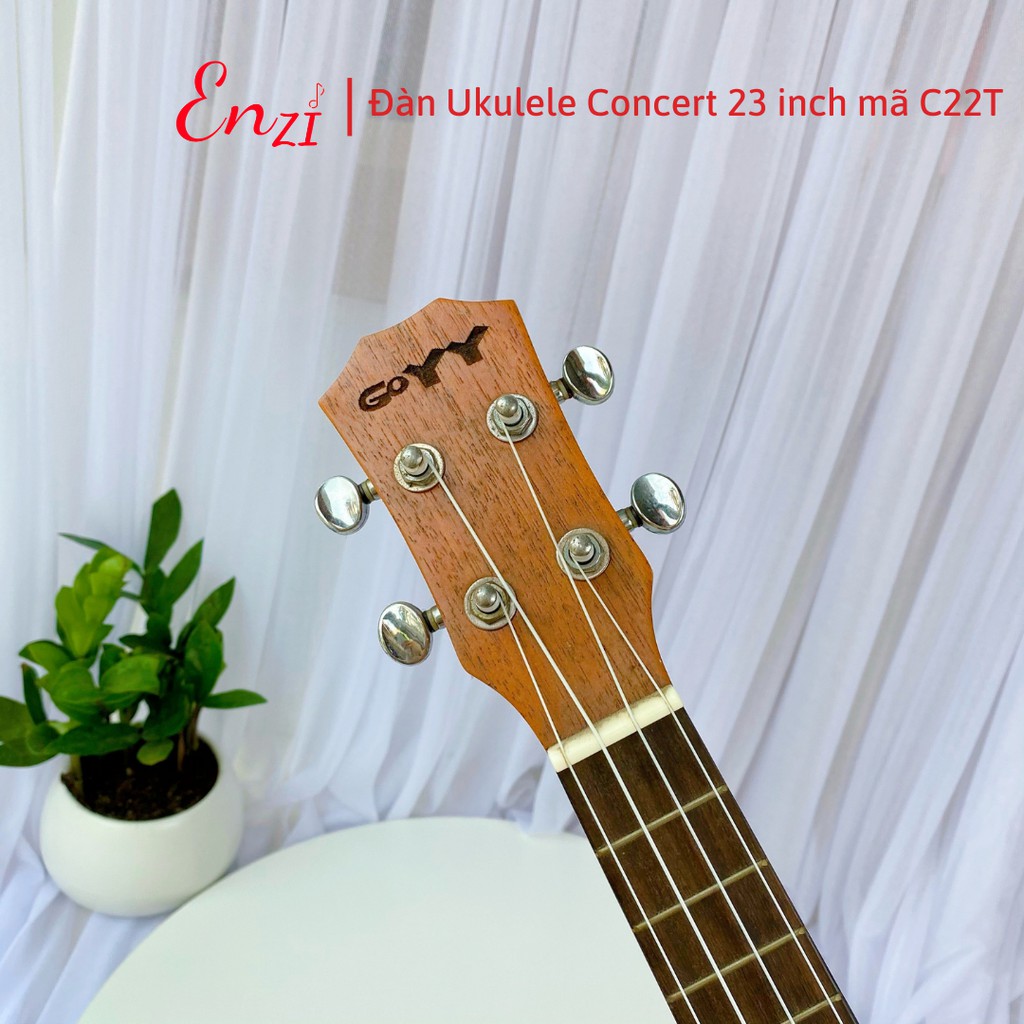 Đàn ukulele concert C22T Enzi 23 inch gỗ mộc họa tiết baby giá rẻ cho bạn mới bắt đầu tập chơi