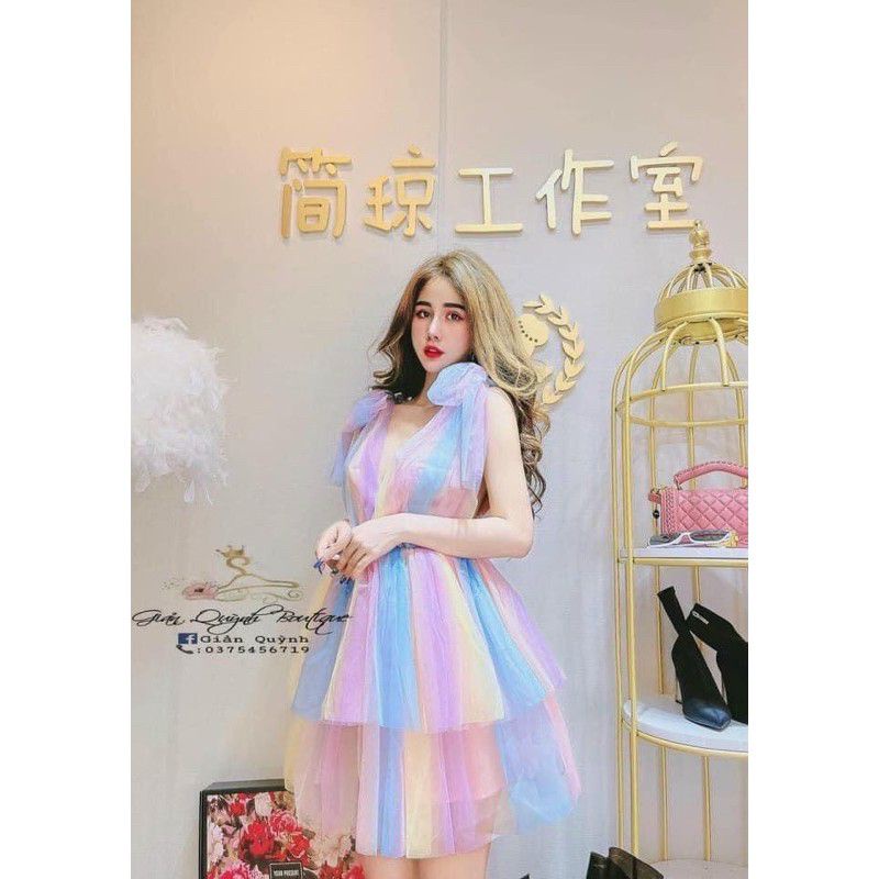 ⚡Sỉ tận gốc⚡ Vải voan kính cầu vồng 7 màu mềm mịn siêu xinh khổ 1m5