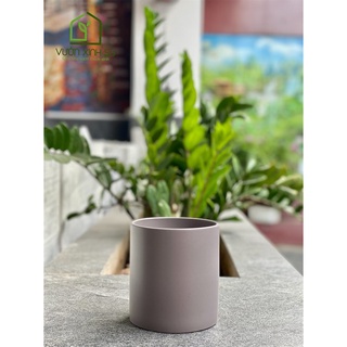 Chậu gốm sứ men mờ - Trụ tròn