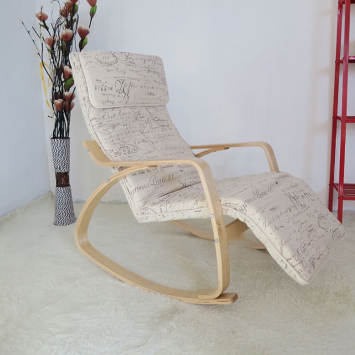 Ghế thư giãn Poang dài , ghế đọc sách , có gác chân thông minh - màu sắc đẹp nhẹ nhàng trang nhã