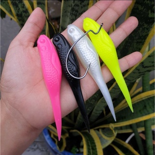 Set 6 body mồi mềm zo kèm 3 lưỡi g hook 5/0 mồi câu cá / skipping , skiping skip ping
