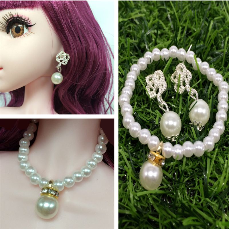 Khuyên Tai Búp Bê Đính Ngọc Trai Giả Cho Bé Trai / Bé Gái