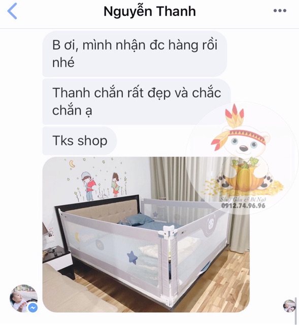 Thanh chắn giường cao cấp dạng trượt Umoo chính hãng