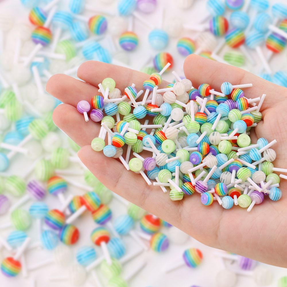 [Hàng mới về] Set 20 phụ kiện trang trí móng tay hình kẹo Lollipop dễ thương