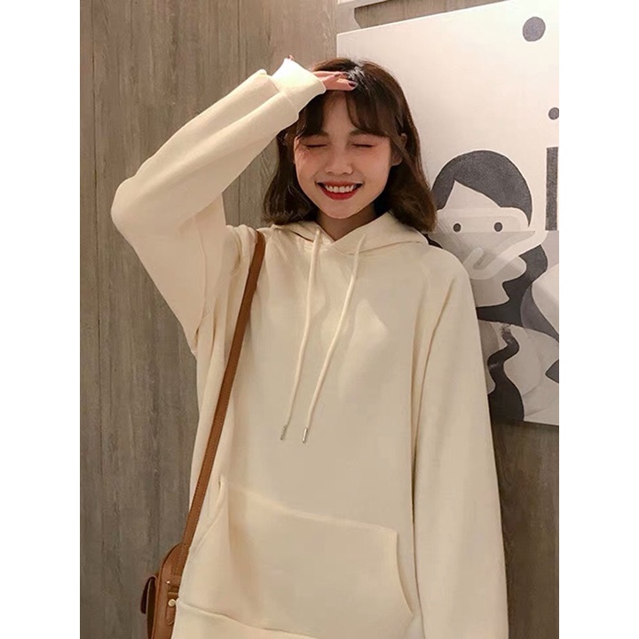 Áo hoodie nhiều màu unisex, sweater dài tay form rộng đẹp, nỉ trơn có mũ mặc đôi nam nữ cá tính Ulzzang | WebRaoVat - webraovat.net.vn