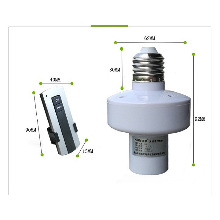 Đuôi đèn E27 điều khiển từ xa, đui đèn E27 điều khiển từ xa, đui đèn điều khiển từ xa