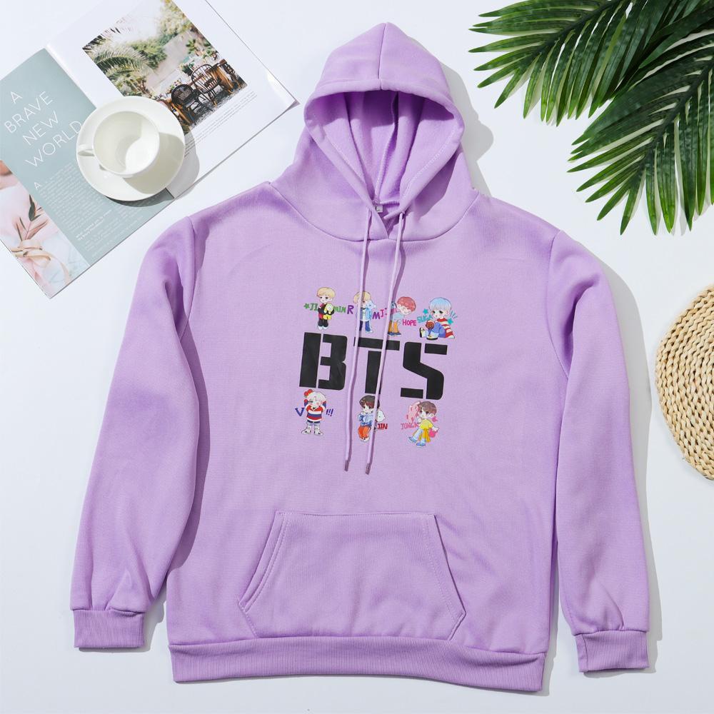 JUNE Áo Hoodie Polyester Phong Cách BTS Cho Nữ