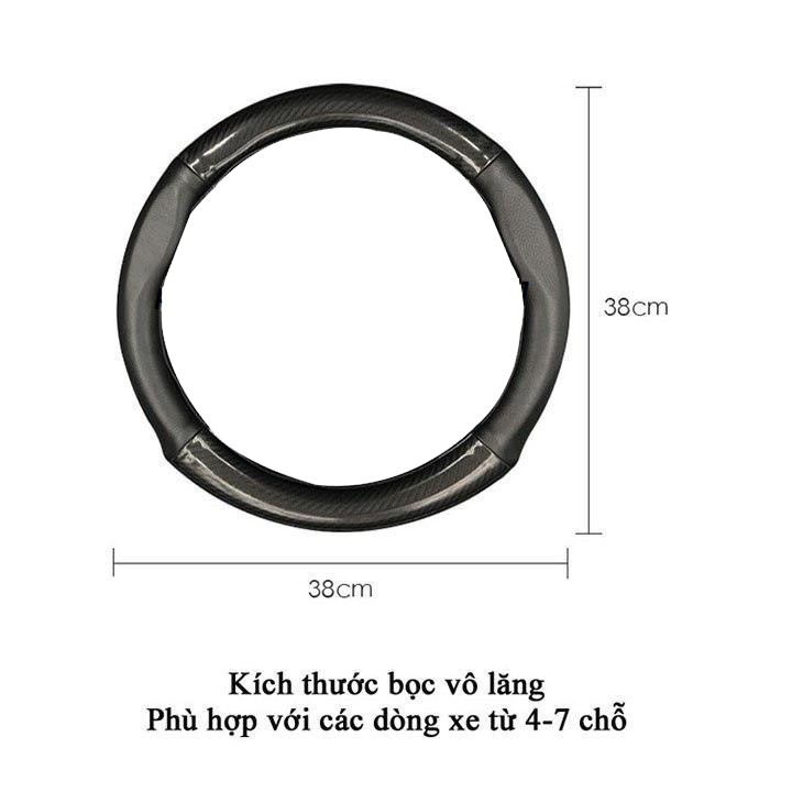 Bọc vô lăng ô tô,bọc vô lăng da,mẫu carbon có đường kính 37-38cm bọc vừa cho mọi loại xe 4 chỗ ,5 chỗ và 7 chỗ CTCar