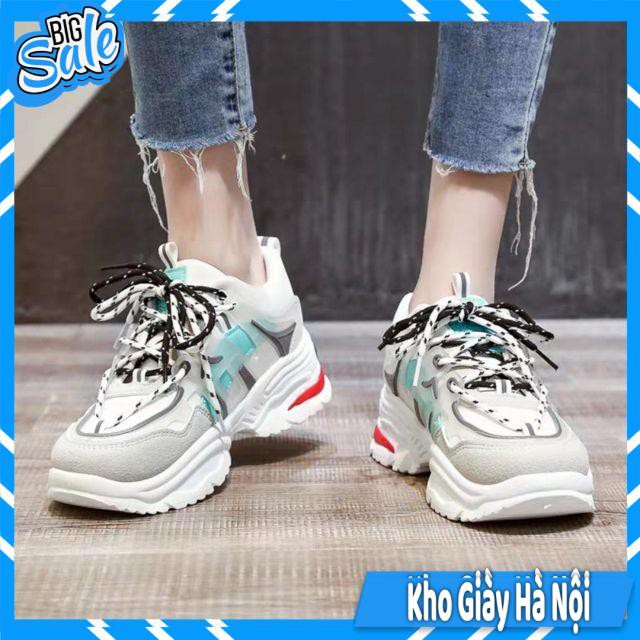 Giày Thể Thao/Sneakers Viền chữ ABO Dây Vằn Phối Màu Đế Hơi