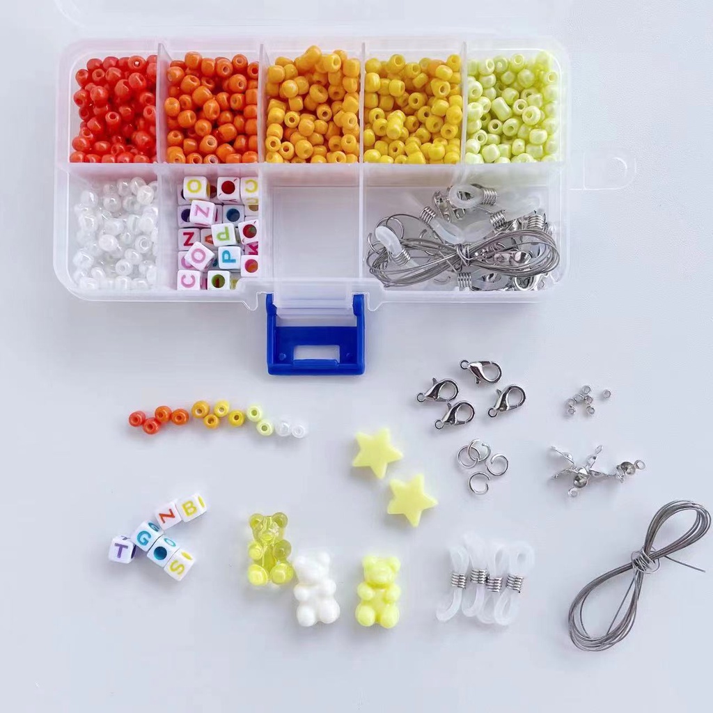 Dây Chuỗi Hạt Màu Kẹo Mặt Dây Đeo Mắt Kính Màu Kẹo Hình Gấu Hoạt Hình Phong Cách Hàn Quốc Mới