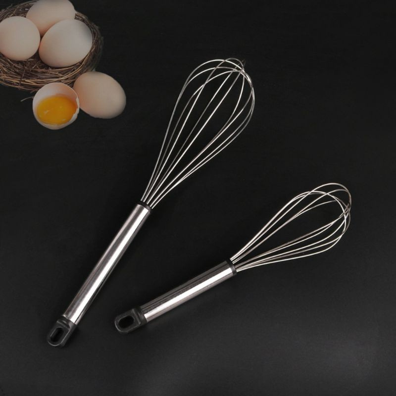 LILY* 3pcs/set 8/10/12 Inch Stainless Steel Egg Beater Hand Whisk Mixer Cream Blender Stirring Frother