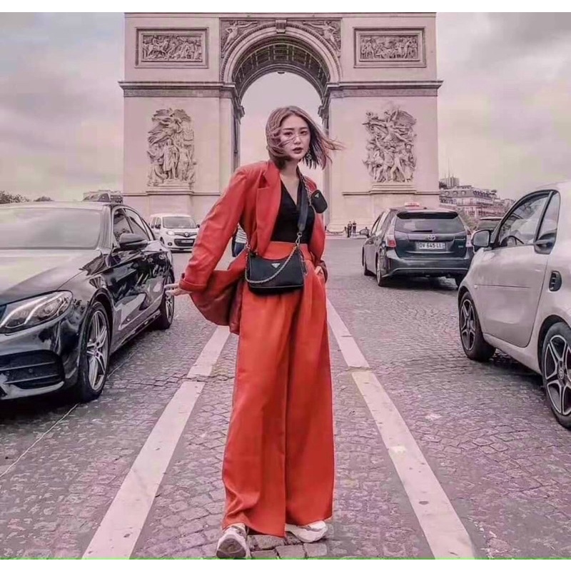 Set 2in1 túi Prada chất dù đẹp full logo fullbox size 22 25