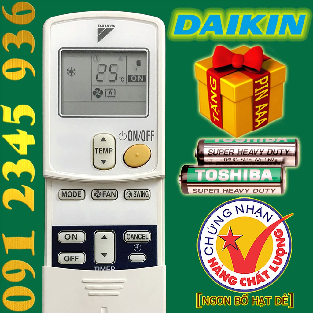 Điều khiển DAIKIN "HÀNG ĐẸP" cho điều hòa 1 chiều. (Mẫu số 1)