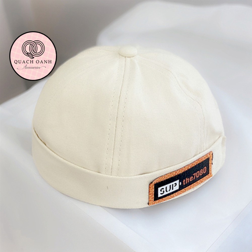 Mũ quả dưa địa chủ beanie không vành in chữ SUP the 7080 – MU58