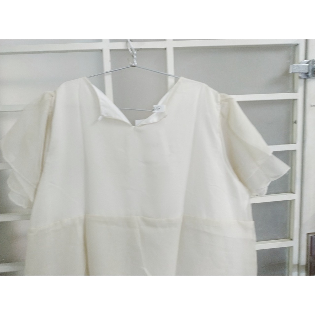 Váy bầu Đầm bầu màu trắng dáng xuông voan xếp tầng thiết kế nữ tính thời trang trẻ trung size dưới 80kg bigsize