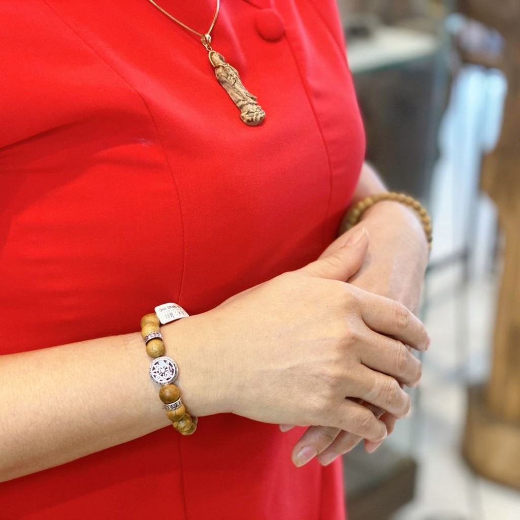 Vòng Trầm Mix Charm Bạc PHÚC LINH