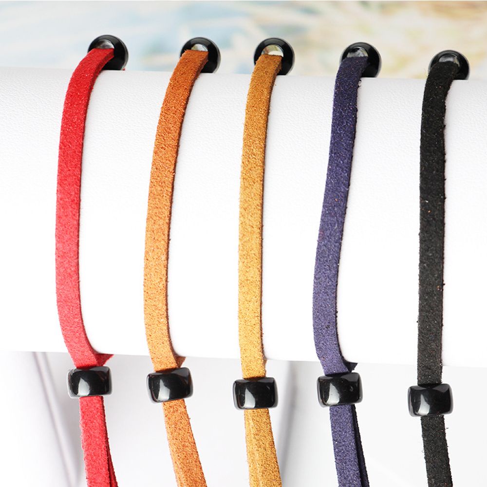 (Hàng Mới Về) Dây Đeo Mắt Kính Thể Thao Bằng Da Lộn Màu Trơn Chống Trượt Điều Chỉnh Được Thời Trang