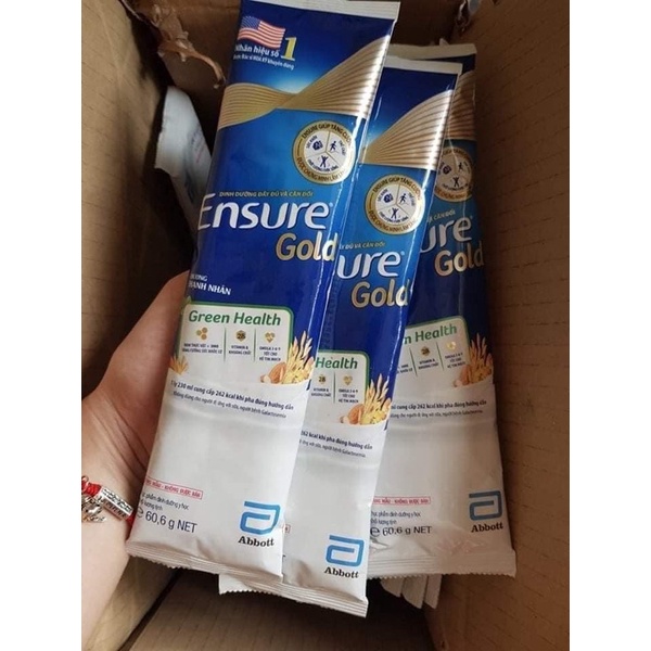 Combo 10 gói Ensure vị VaNi , Hạnh nhân , ÍT Ngọt , Cafe