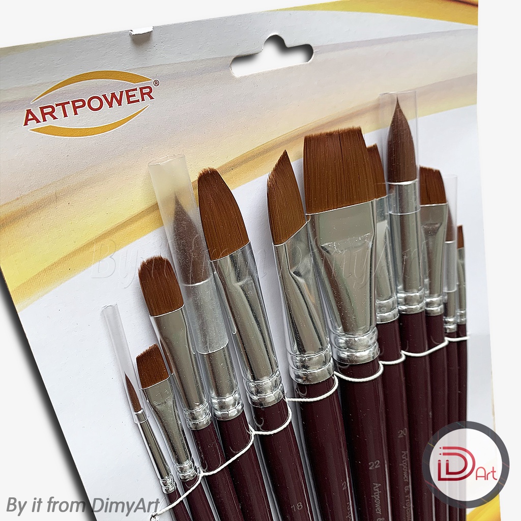 [Mã T054] Bọ Cọ Vẽ Màu Acrylic, Sơn Dầu Art Power 12 Cây Nhiều Đầu