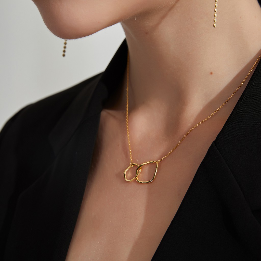 Dây chuyền hai mặt thiết kế đơn giản phong cách Hàn Quốc