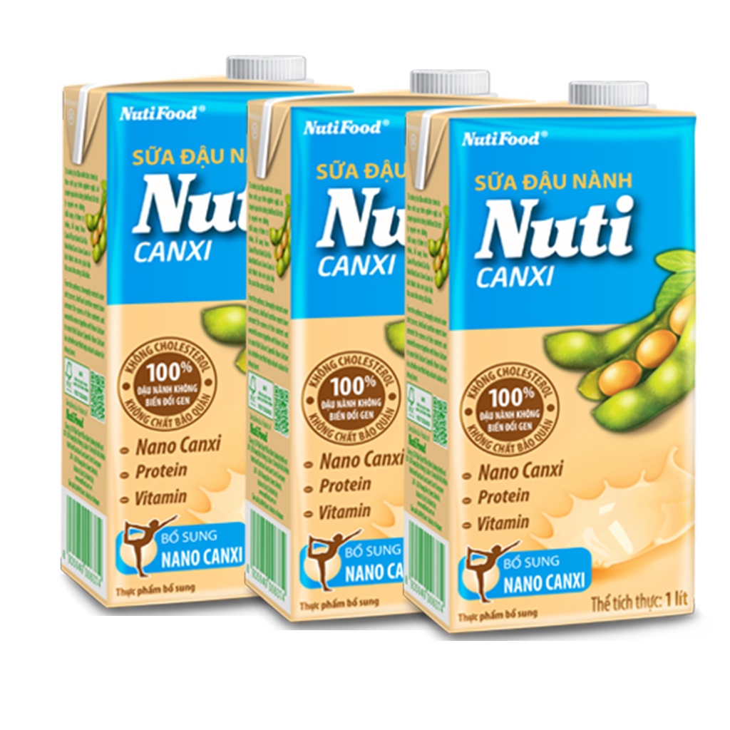 2 Hộp 1 Lít Sữa Đậu Nành Nuti Canxi-TUHStore