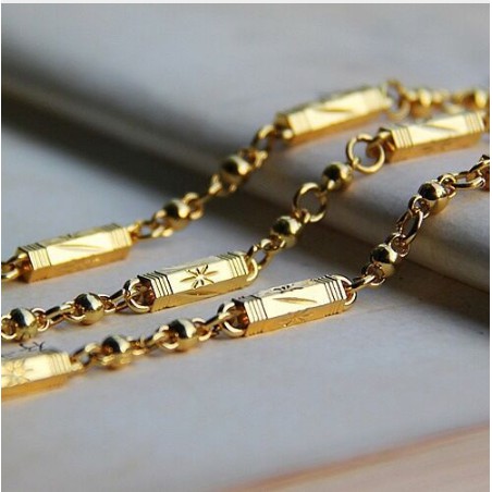 Dây chuyền nam mạ vàng khối đặc vuông 18k