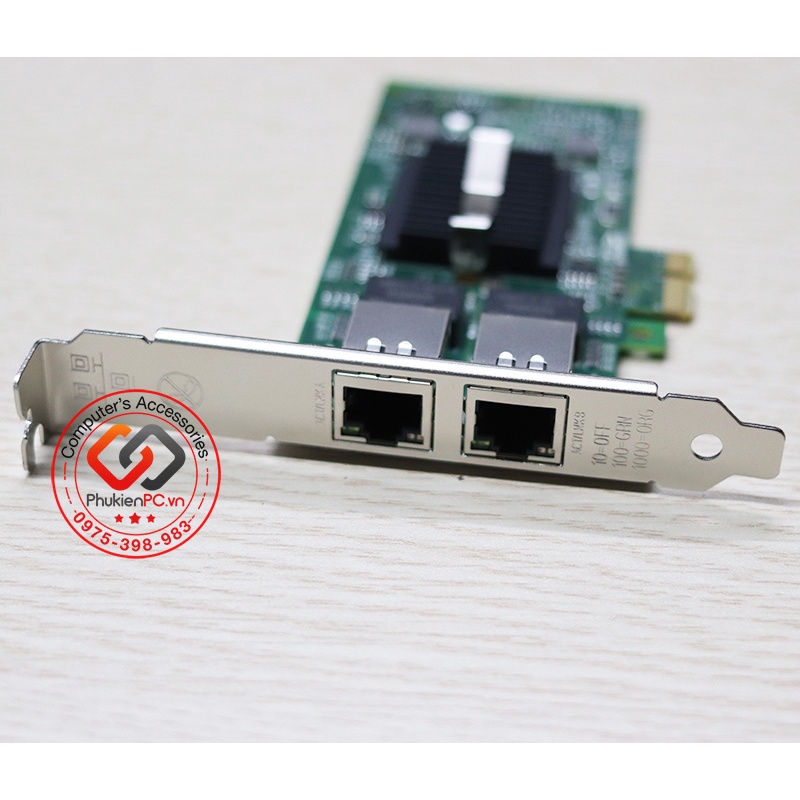 Card mạng LAN PCIE 1x to 2 Port LAN Gigabits 1000Mbps Chipset Intel 82575 cho máy tính PC Server WS Boot rom