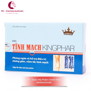 (CHÍNH HÃNG) Viên Tĩnh Mạch Kingphar - Giảm Nguy Cơ Suy Giãn, Tắc Tĩnh Mạch - Hộp 30 Viên