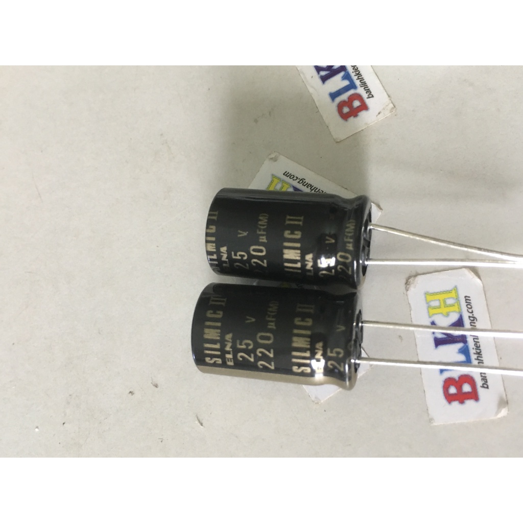 COMBO 2 CON Tụ âm thanh 25V 220uF 12.5X20 chính hãng ELNA SILMIC II