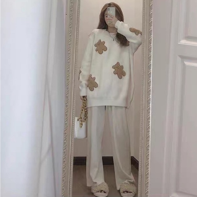 SET LEN GẤU QUẦN SUÔNG ULZZANG