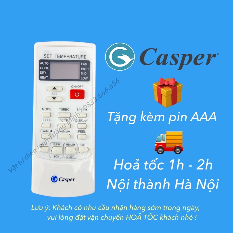 Remote điều khiển máy lạnh điều hoà Casper 2 chiều