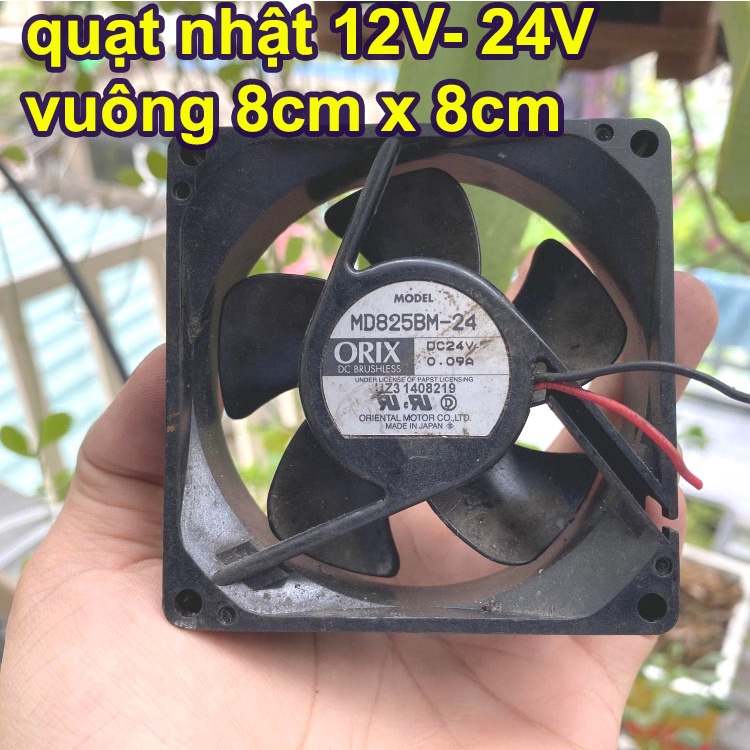 Quạt Tản Nhiệt 12V 24V vuông 8cm x 8cm hàng Nhật Bãi