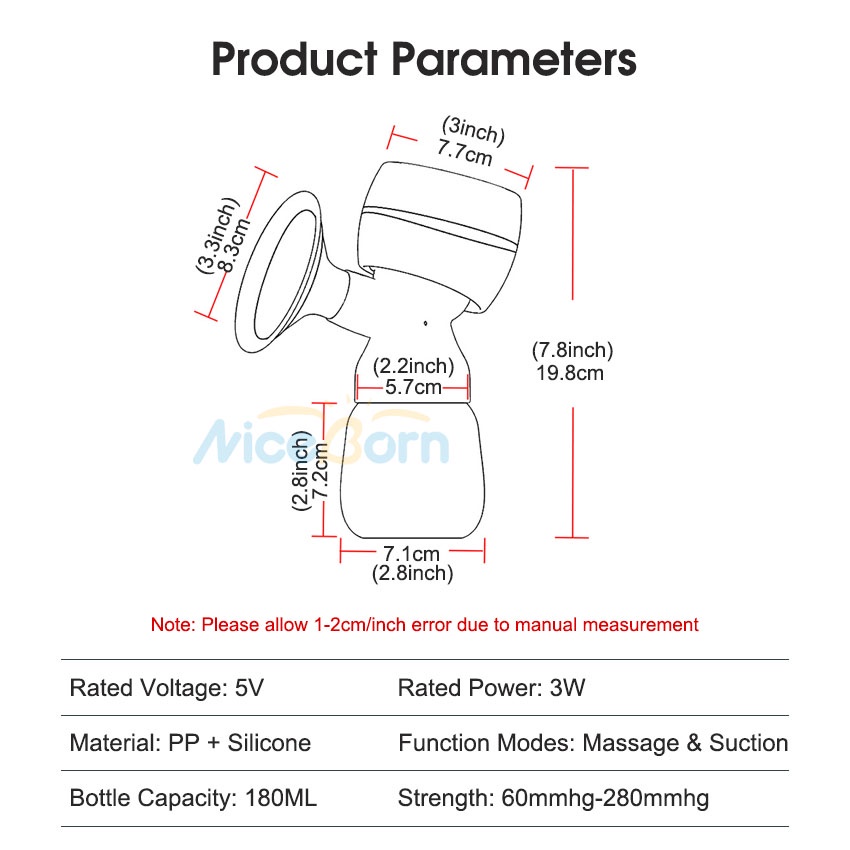 Máy Hút Sữa Bằng Điện Với 9 Chế Độ Tiếng Ồn Thấp Và Không Gây Tiếng Ồn Có Thể Sạc Lại Với 2 Chế Độ Và 9 Chế Độ