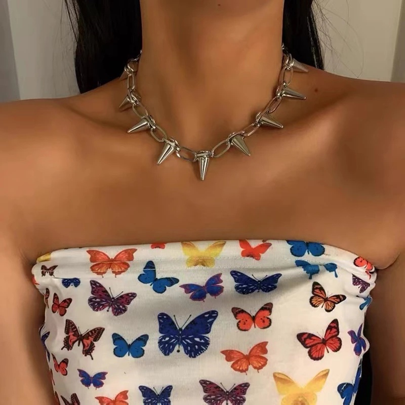 Vòng Cổ Choker Đinh Tán Bằng Kim Loại Thời Trang Hàn Quốc