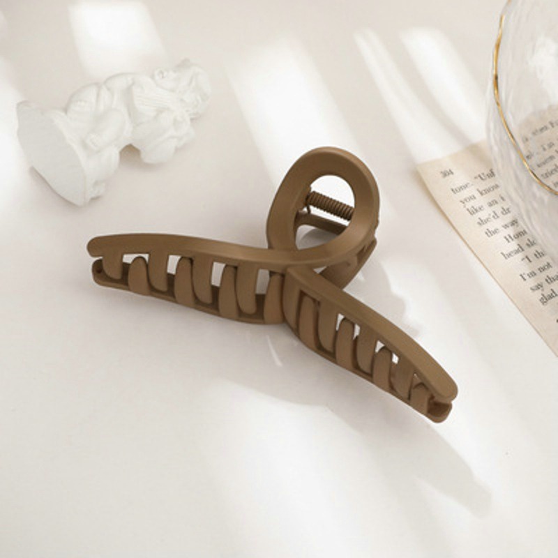 Kẹp Tóc Màu Cà Phê/Trắng Đơn Giản Thời Trang Hàn Quốc Dành Cho Nữ