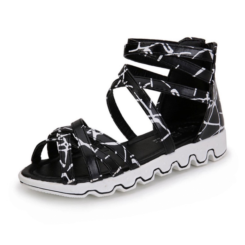 Giày Sandal chiến binh bé gái cao cổ phong cách Hàn Quốc chất da PU siêu mềm êm chân ! (969)