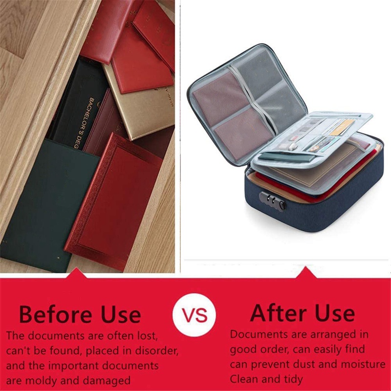 Túi Đựng Tài Liệu / Tài Liệu Chống Thấm Nước Có Khóa Mã An Toàn